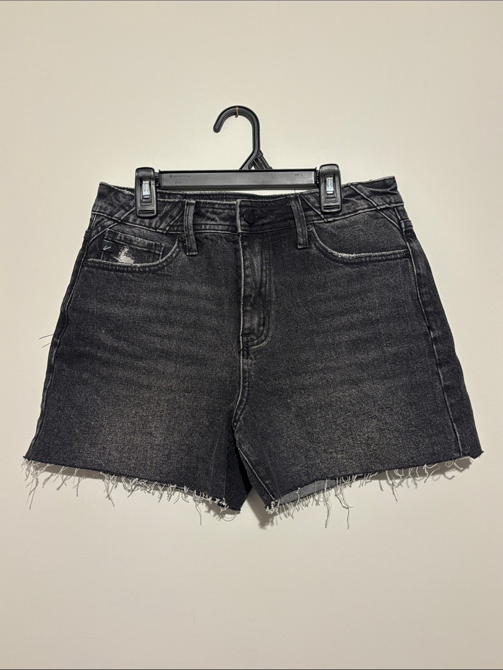 KanCan Black Washed High-Rise Denim Cutoff Shorts Size 26